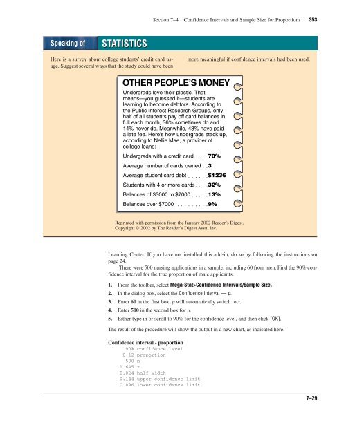 Confidence Intervals and Sample Size