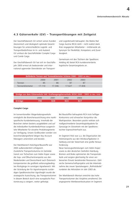 GESCHÄFTSBERICHT 2003 - ÖBB