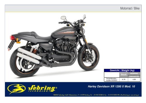 News 11a Harley Davidson XR 1200 X Mod. 10 korr - Sebring