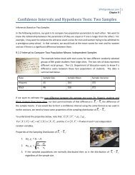 Confidence Intervals and Hypothesis Tests: Two Samples - Florida ...