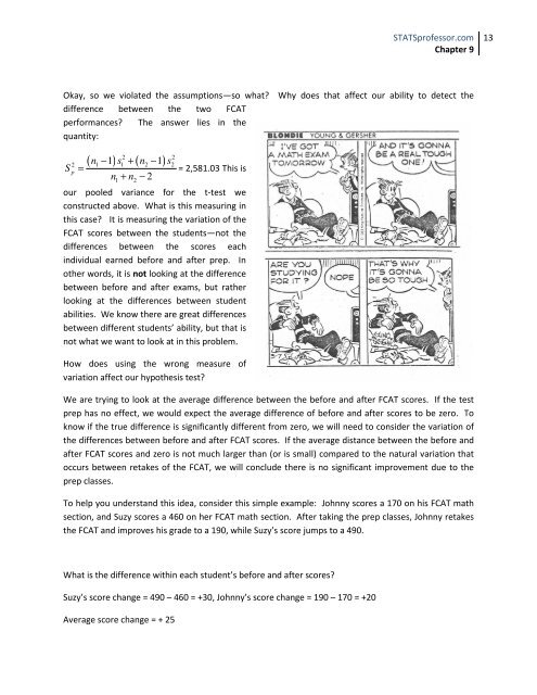 Confidence Intervals and Hypothesis Tests: Two Samples - Florida ...