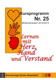 Kursprogramm (PDF) - Barmherzige Brüder Gremsdorf