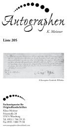 K. Meixner Liste 205 - Autographen Deutschland