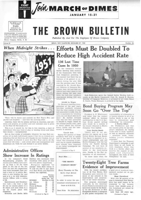 BROWN BULLETIN - Berlin and Coös County Historical Society