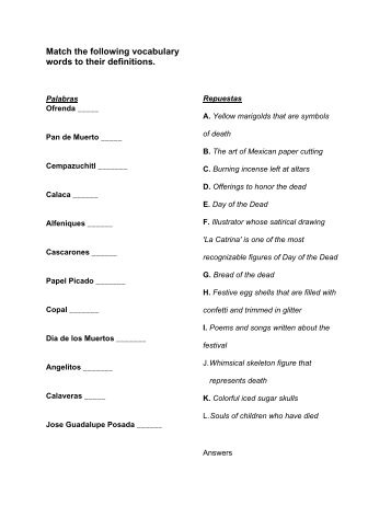 Match the following vocabulary words to their definitions.