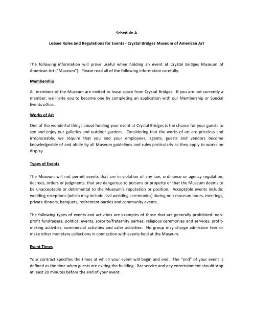 To Download The Museum S Facilities Policies Crystal Bridges Museum