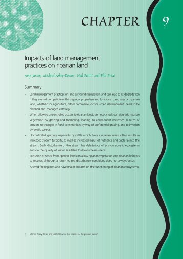 Principles for riparian lands management - Land and Water Australia