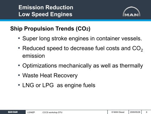 Marine Diesel Engines Improvements on the Efficiency