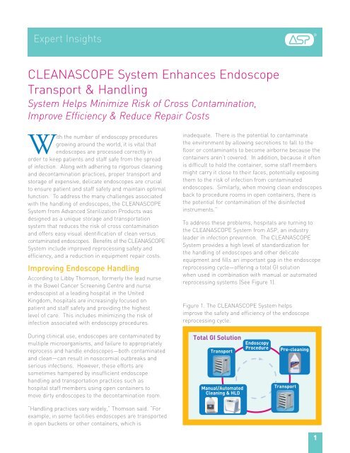 CLEANASCOPE System Enhances Endoscope Transport & Handling
