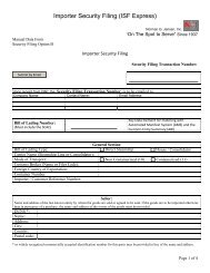 Importer Security Filing (ISF Express) - Norman G. Jensen