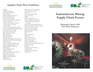 Saskatchewan Mining Supply Chain Forum Wednesday, April 4 ...