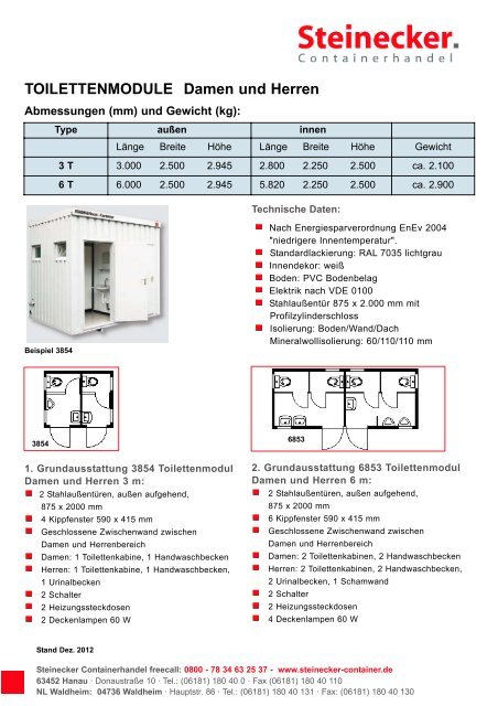 TOILETTENMODULE Damen und Herren - Steinecker ...