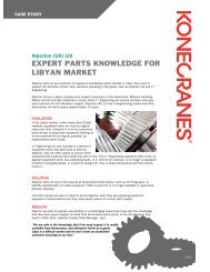 EXPERT PARTS KNOWLEDGE FOR LIBYAN MARKET - Konecranes