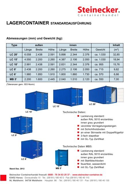 lagercontainer standardausführung - Steinecker Containerhandel GbR