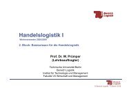 Handelslogistik I - Bereich Logistik - Technische Universität Berlin