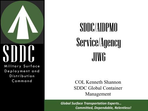 SDDC/AIDPMO Service/Agency JIWG - United States Transportation ...