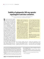 Stability of gabapentin 300-mg capsules repackaged in ... - Stabilis 4.0