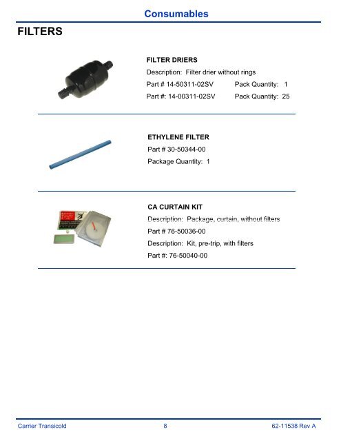 Consumable, Accessory and Select Line™ Parts Container - Carrier ...