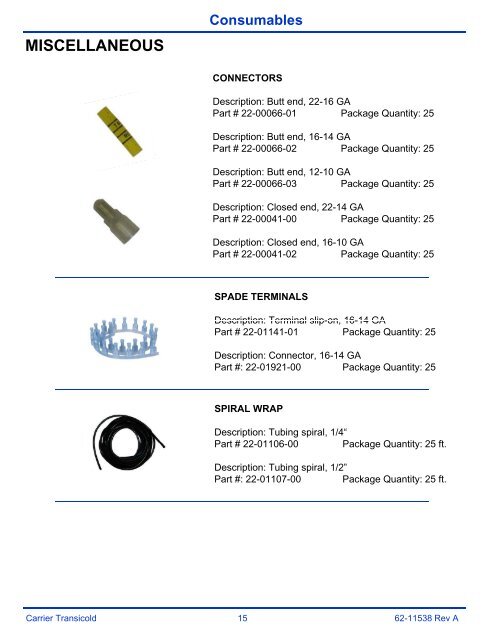 Consumable, Accessory and Select Line™ Parts Container - Carrier ...