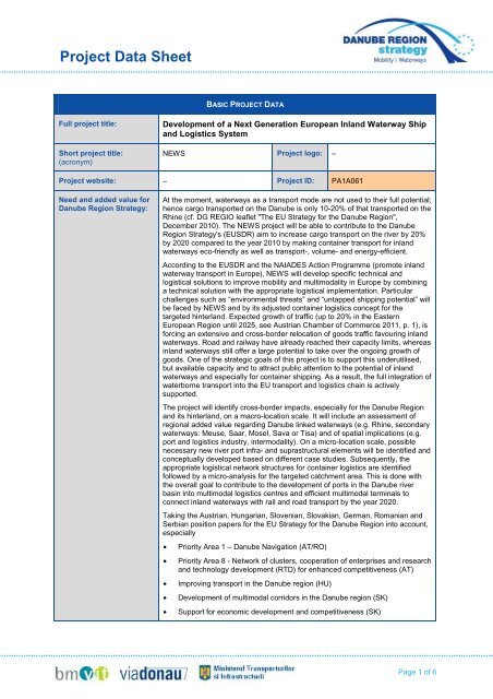 Project Data Sheet