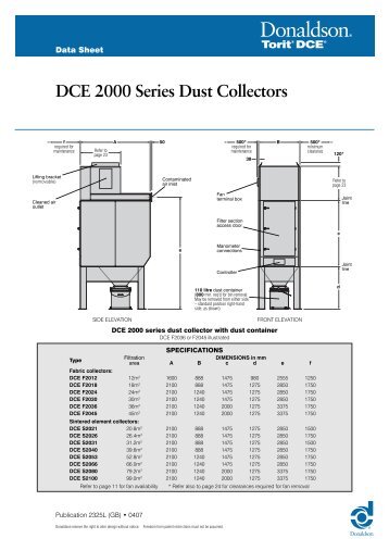 DCE2000 Series data sheet - Donaldson Torit DCE