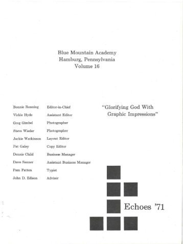 Blue Mountian Academy Yearbook - 1971 - Blue Mountain Academy