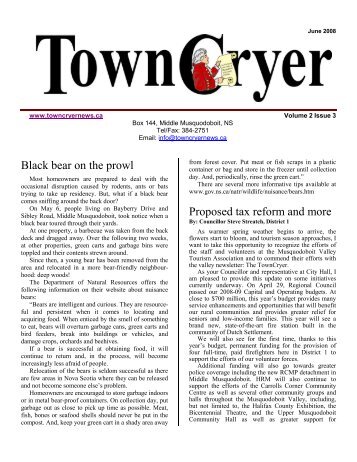 Black bear on the prowl Proposed tax reform and ... - TownCryer News