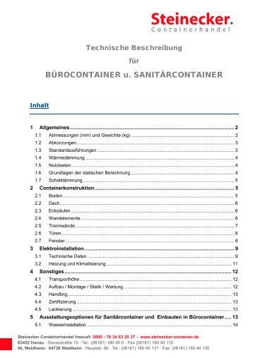 Standardausführung - Steinecker Containerhandel GbR