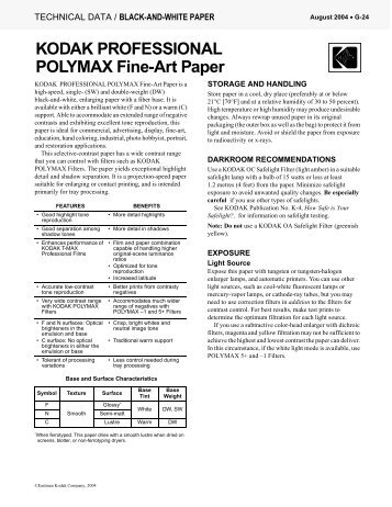 KODAK PROFESSIONAL POLYMAX Fine-Art Paper - Silverprint