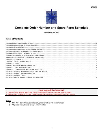 desert star systems, llc export price list