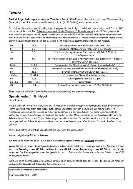 Elternbrief Nr.4 vom 28. Februar 2012 - Gymnasium Geretsried