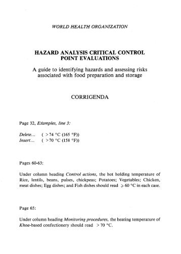 hazard analysis critical control point evaluations - Extranet Systems ...