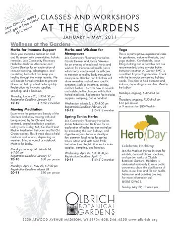 Classes & Workshops for Adults - Olbrich Botanical Gardens
