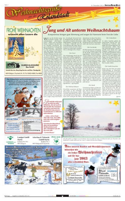 Ausgabe vom 23. 12. 2012 - beim SonntagsWochenBlatt