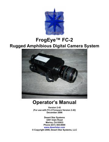 Operator's Manual - Desert Star Systems