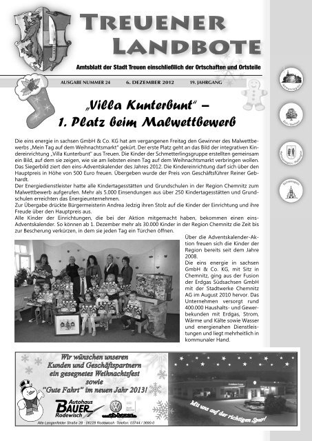 „Villa Kunterbunt“ – 1. Platz beim Malwettbewerb - Treuen