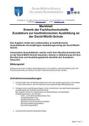 Prüfung und Abschluss - David-Würth-Schule