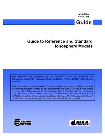 Guide to Reference and Standard Ionosphere Models - SpaceWx