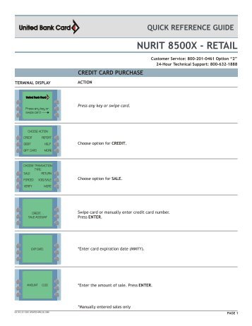 nurit 8500x - retail quick reference guide - Harbortouch