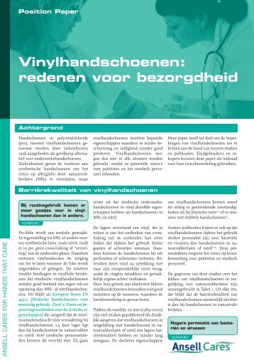 Vinylhandschoenen - Ansell Healthcare Europe