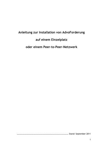 Anleitung zur Installation von AdvoForderung auf einem ... - AnNoText