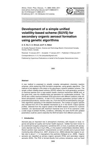 Development of a simple unified volatility-based scheme ... - ACPD