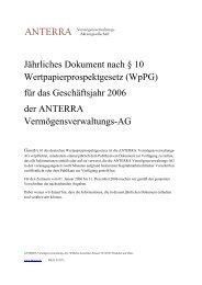 Jährliches Dokument nach § 10 Wertpapierprospektgesetz ... - Anterra