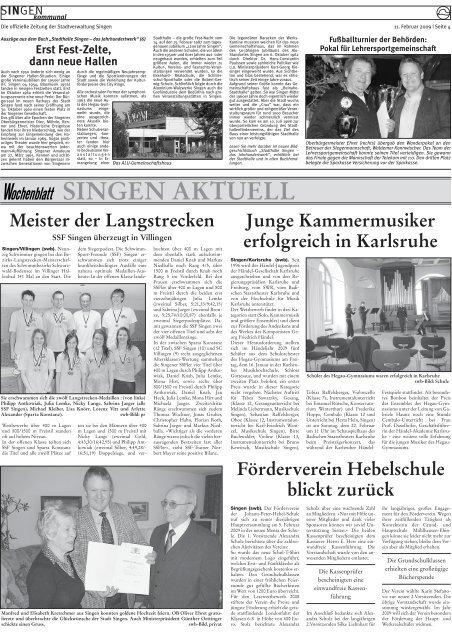 11. Feb. 2009 - Singener Wochenblatt