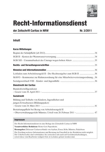 Recht-Informationsdienst - Caritas NRW