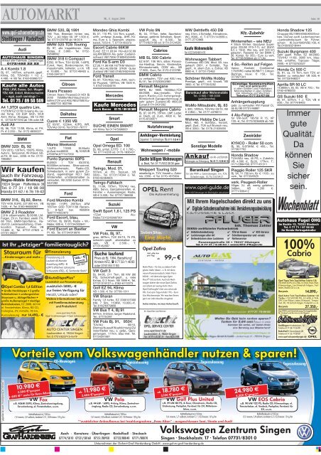 06. Aug. 2008 - Singener Wochenblatt