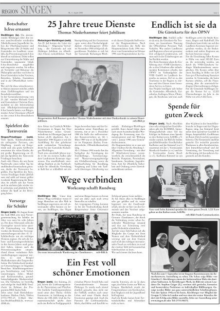 06. Aug. 2008 - Singener Wochenblatt