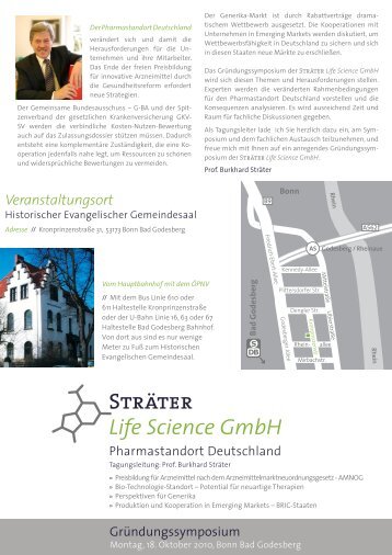 Veranstaltungsort - Sträter Life Science GmbH