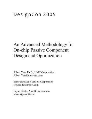 An Advanced Methodology for On-chip Passive Component