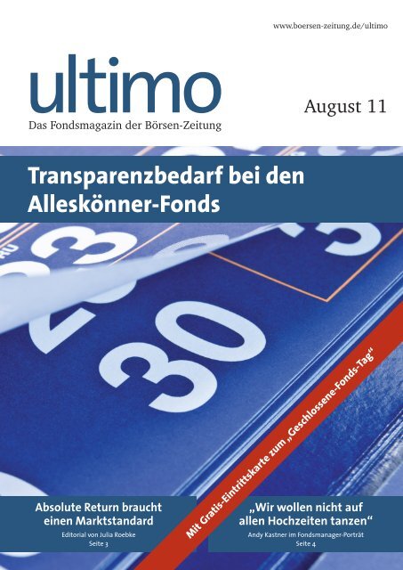 Transparenzbedarf bei den Alleskönner-Fonds - Börsen-Zeitung